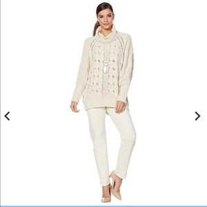 MarlaWynne Chenille Chunky Cable Sweater